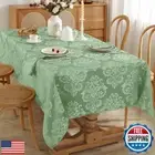 SASTYBALE Square Tablecloth 52 x 52 Inch Elegant Flower Jacquard Damask Spill