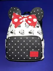 New Disney Parks Loungefly Minnie Mouse Mini Backpack Polka Dot W/Bow 2022
