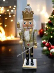 Christmas Soldier King Nutcracker Sequence, Sparkly, Home Decor 14.5“ New