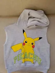 Youth Pokemon Pikachu Size XS Sleveless Hoodie Sweatshirt