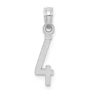 14K White Gold 14Kw Polished Number 4 Pendant