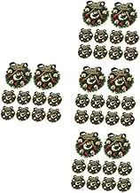 LABRIMP 4sets Mini Christmas Wreath Gold Christmas Decorations Decorative Hanging Ornaments for Tree Window Doll House Xmas Decor 10pcs*4
