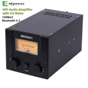 BRZHIFI PA-417 Hi-End HiFi Audio Amplifier Bluetooth 5.3 150Wx2 w/VU Meter my23