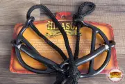 HILASON Western Black Steel 5-1/4" Horse Mouth Snaffle Gag Bit W/Pp Strap | Bit