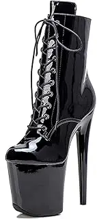 [WUXIN H&P] Women Pole Dance Ankle Boots Shoes 20CM Platform Stiletto 8 Inch Exotic Heel