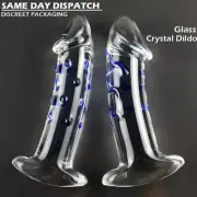 Crystal Glass Dildo Thread Thruster Anal Plug Bead Butt Plug Dildo Dong Sex Toy