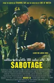 SABOTAGE MOVIE POSTER 2 Sided ORIGINAL 27x40 ARNOLD SCHWARZENEGGER
