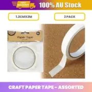 2 Roll White Masking Tape Self Adhesive Paper Tape 1.2cmX20m Drawing DIY Craft