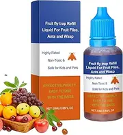 Fly Traps Indoor - 20ml Fruit Fly Trap Refill Liquid - Natural Pet Friendly Flying Catcher Safe Liquid Bait for Kitchen Home Gnat