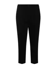 AMI Elastic Waist Straight Leg Trousers Black