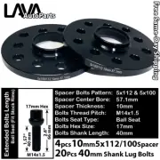 4PC 10MM THICK 5X112 & 5x100 57.1MM C.B WHEEL SPACER +14x1.5 BOLT FIT VOLKSWAGEN (for: Volkswagen)