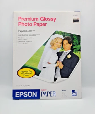 Epson Premium Glossy Photo Paper- 8.5"x 11", 20 Sheets