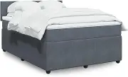Bedroom Furniture, Box Spring Bed with Mattress Dark Grey Queen Velvet