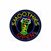 NEW “OPEN SMOOTHIES" 26x26 SOLID & ANIMATED LED SIGN w/CUSTOM OPTIONS 21166