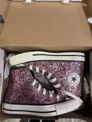 Size 5- Converse Chuck Taylor All Star High Glitter - Orchid Abyss W