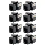 8x Cat3 RJ11 RJ12 Telephone Phone Line Keystone Jack 110 Punch Down 6P6C Black
