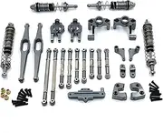 MANGRY 12429 Upgrade Parts Kit Steering Assembly Link Rod Shock Absorber Set 1/12 RC Car Accessories (Color : Titanium)