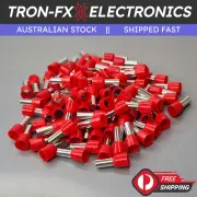 E16-12 5AWG 16mm² RED Insulated Ferrule Bootlace Terminals Crimp Cord Ends