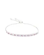 Suzy Levian Silver 0.02 ct. tw. Diamond & Gemstone Bolo Bracelet