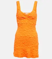 [LoveShackFancy] LoveShackFancy Bartlette crinkled minidress AU 16 orange