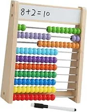 JWQFBC Kids Abacus 10 Rows Educational with Colorful Beads Wooden Counting Frame Classic for Kindergarten Boys Girls