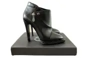 $847 MCQ Alexander McQueen Zipper Biker Leather Ankle Boots Black NIB - 38 8