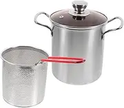 iplusmile 1Set Fryer Kit with Handle Deep Frying Pot and Fry Basket for Versatile Cooking Ergonomic Design for Safe and Comfortable Use for Breakfast and Food