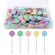 200pcs Flat Button Head Pins, Assorted Colors Decorative Sewing Pins with Sto...