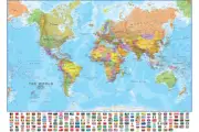 World Of Map Classic Prints Poster 59X42cm Map Educational Aid (LAMINATED)