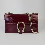GUCCI Dionysus Small $3500 Rosso Ancora Patent Leather Shoulder Bag New