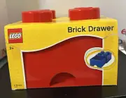 LEGO Storage Box BRICK DRAWER 4 Knobs SQUARE RED Toy RETIRED - NIP