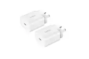 Belkin BoostCharge 20W USB-C PD 3.0 PPS Wall Charger (Pack of 2) - White (WCA007auWH-2PK), Safe & Efficient, Compact & Travel-Ready, 2 Years Warranty WCA007auWH-2PK