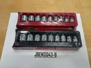 Snap-on Tools NEW 18pc 3/8" Drive SAE & Metric Chrome Low Profile Socket Sets