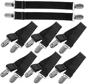 8pcs Adjustable Motorcycle Pants Leg Strap Clips Boot Clip Binding Straps Black Elastic Anti-slip
