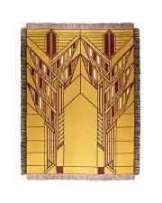 Uni-Art Frank Lloyd Wright Dana Sumac Design 100% Cotton Tapestry Throw Blank...
