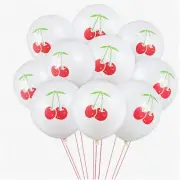 Cherry Bliss 12" Latex Balloons - 10pcs Pack | Floatable, Birthday & Festival Pa