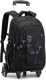 [Yumenam] Boys School Bag Children's Backpack Backpack with six 6 Rolling Wheels Lightweight and Waterproof Students Detachable Trolley School Bag Rucksack