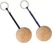 Abaodam 2pcs Floating Keychain Buoyant Cork Ball Keyring for Water Sports Portable Key Ring for Kayaking Boating Surfing and Beach Activities