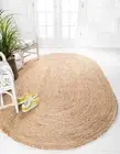 Oval Rug 100% Natural Jute reversible braided carpet living modern area rugs
