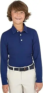 [IBKUL] Boy's Athleisure Wear Sun Protective UPF 50+ Icefil Cooling Tech Solid Long Sleeve Polo - 95199B