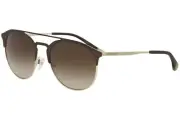 Emporio Armani EA2052 EA/2052 3182/13 Matte Brown/Gold Pilot Sunglasses 56mm