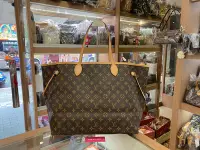 在飛比找Yahoo!奇摩拍賣優惠-☆最愛二手精品☆ LV Neverfull GM 大款字紋兩