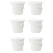 6x Home Leisure Bucket W/Lip 11L White Laundry Cleaning Home Organisation