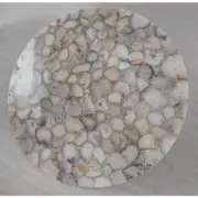 White Salt Agate Round Coffee Table Top Random Agate Conference Table Decors