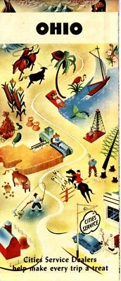 1947 Cities Service Road Map: Ohio NOS