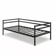 NNEDSZ Single Daybed Metal Frame Sofa Premium Black Day Bed Steel Support