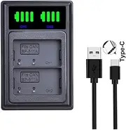 USB Type C BP-511a Battery Slim Dual & C Port Charger for Canon EOS 10D 20D 30D 40D 50D 5D D30 D60 300D