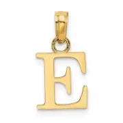 14K Polished Block Letter E Initial Pendant Bracelet Necklace