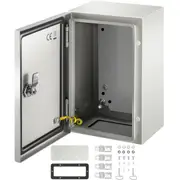 NEMA Steel Enclosure ,12 x 8 x 6\'\' NEMA 4X Steel Electrical Box, IP66 Waterproof & Dustproof, Outdoor/Indoor Electrical Junction Box, with Mounting