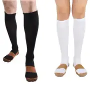 BL/WH 2 Pair Copper Compression Support Socks 20-30 mmHg Graduated Men's Women's